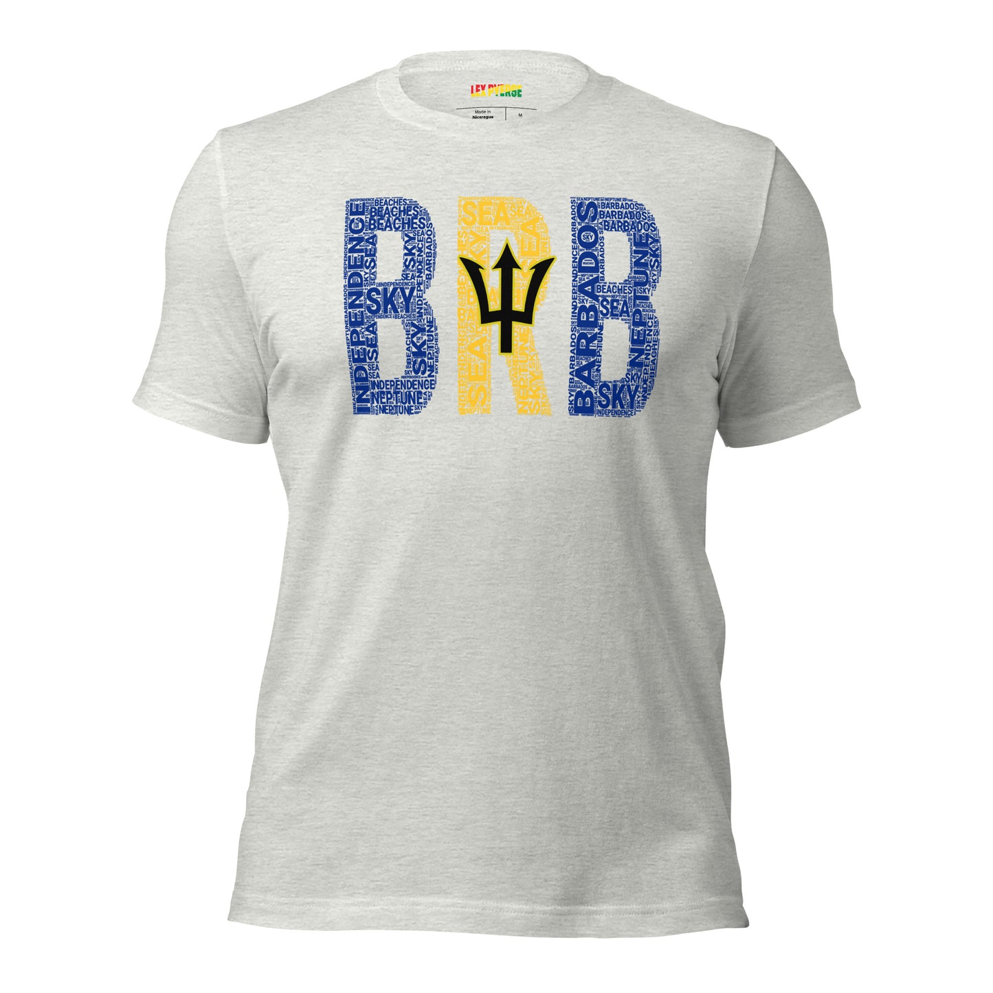 BARBADOS National Flag Inspired Word Cluster Short-Sleeve Unisex T-Shirt
