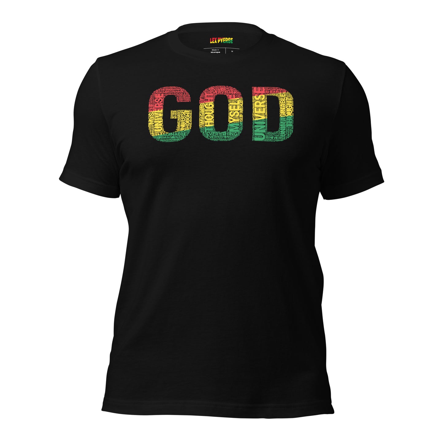 "GOD" Pan-African Colored Word Cluster Short-Sleeve Unisex T-Shirt