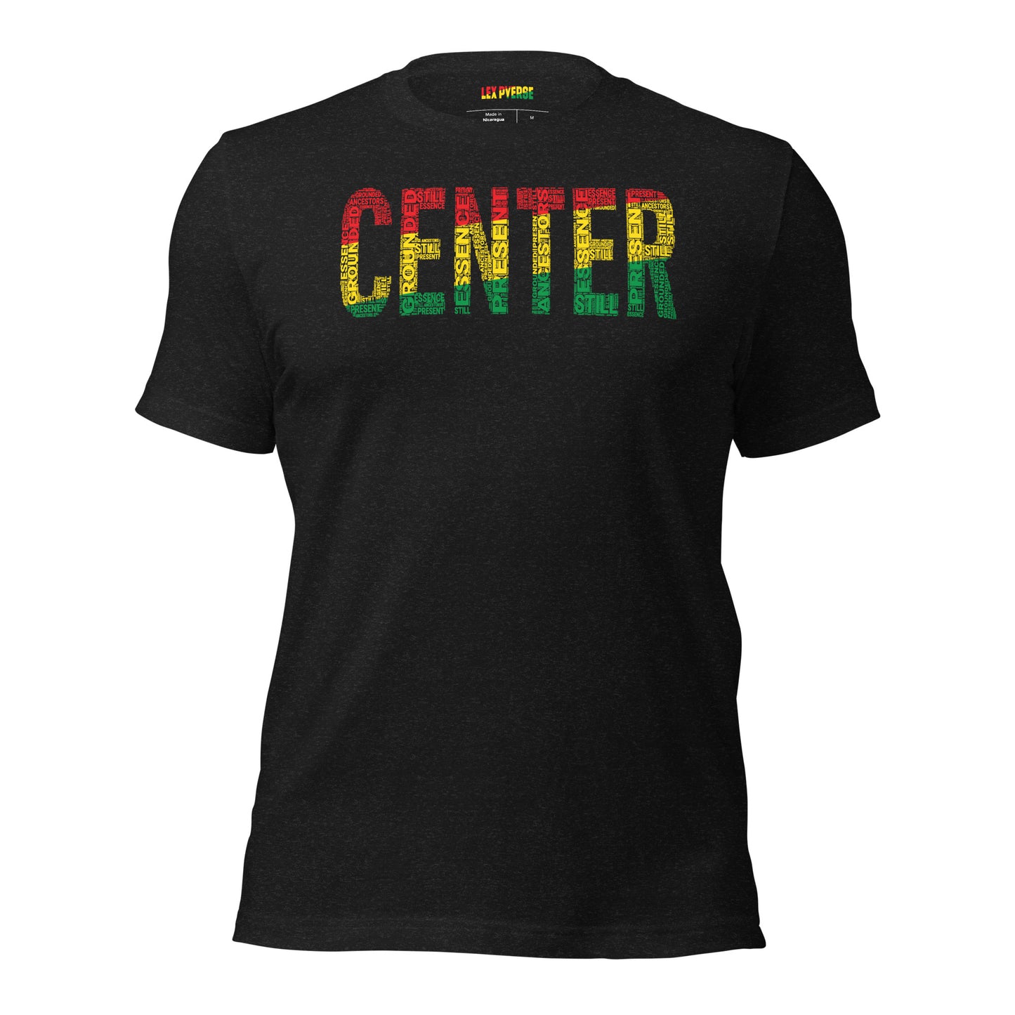 "CENTER" Pan-African Colored Word Cluster Short-Sleeve Unisex T-Shirt