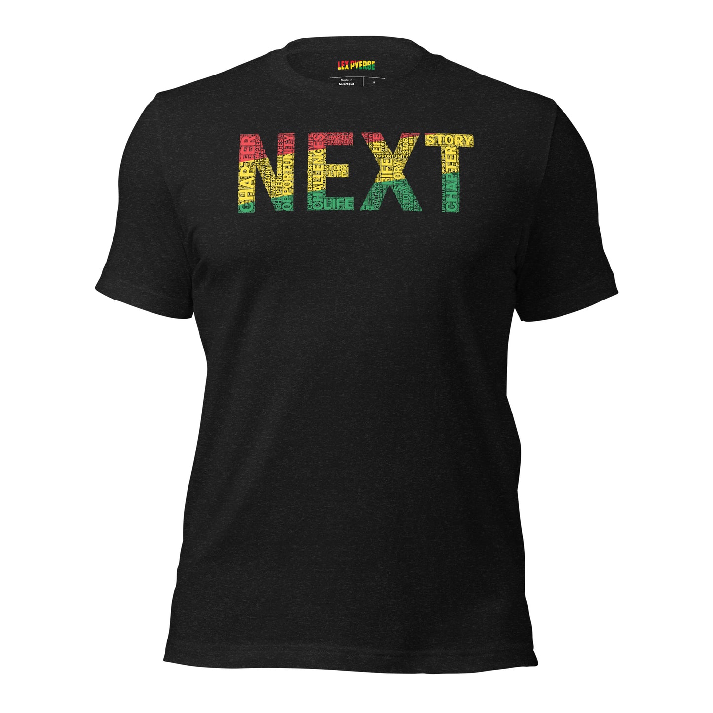 "NEXT" Pan-African Colored Word Cluster Short-Sleeve Unisex T-Shirt