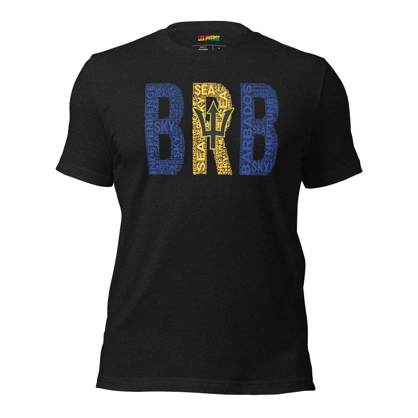 BARBADOS National Flag Inspired Word Cluster Short-Sleeve Unisex T-Shirt