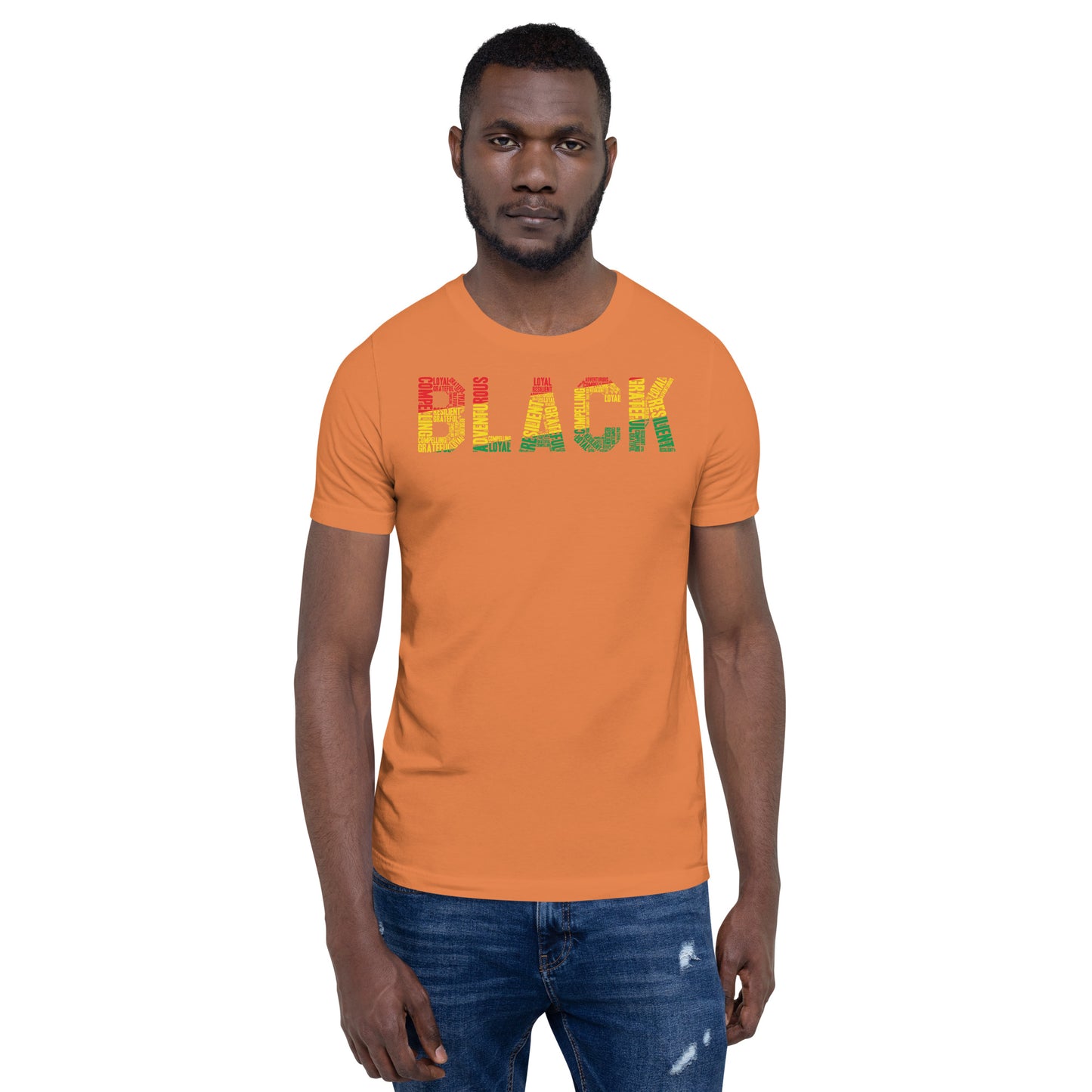 "BLACK" Word Cluster Pan-African Unisex Short Sleeve T-Shirt