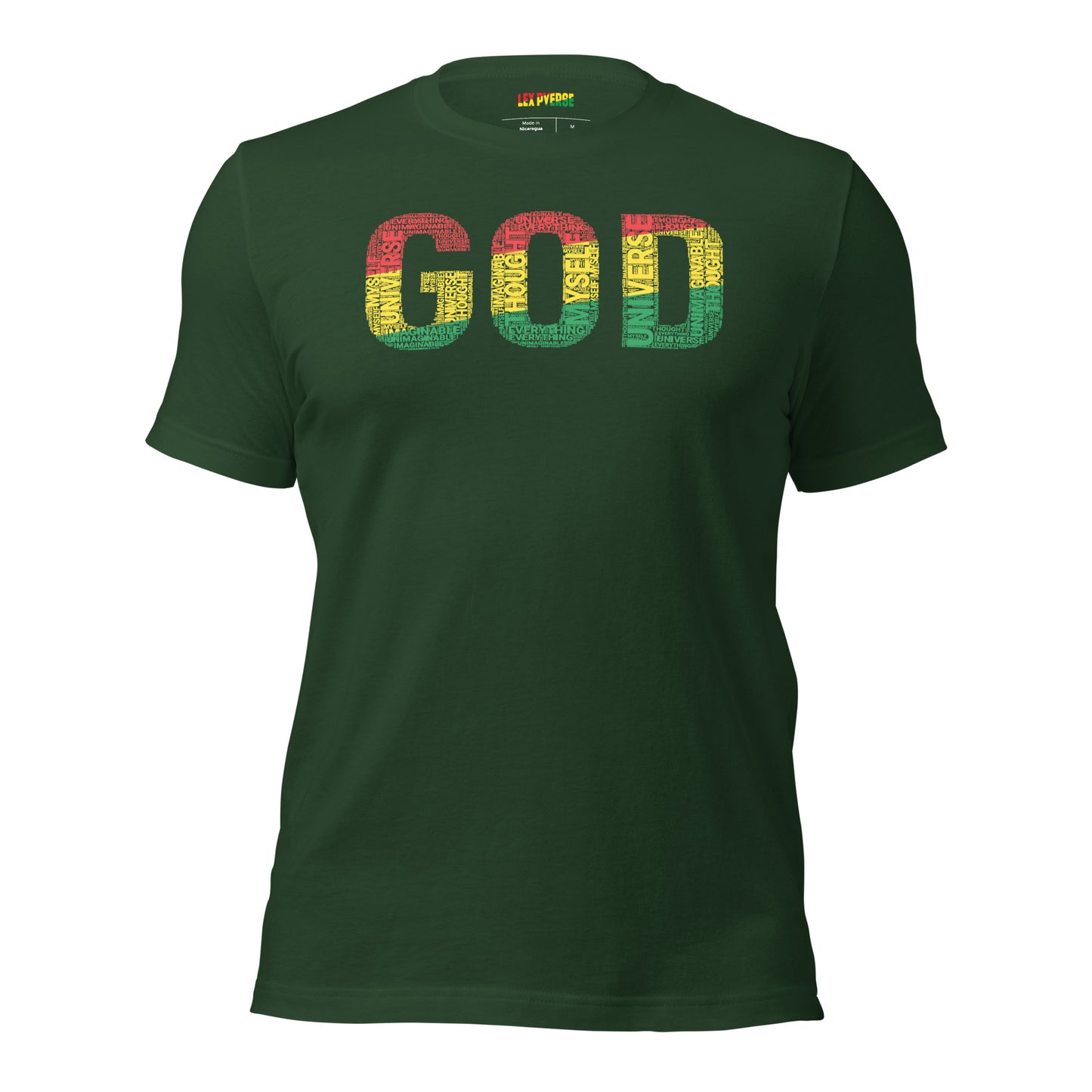 "GOD" Pan-African Colored Word Cluster Short-Sleeve Unisex T-Shirt