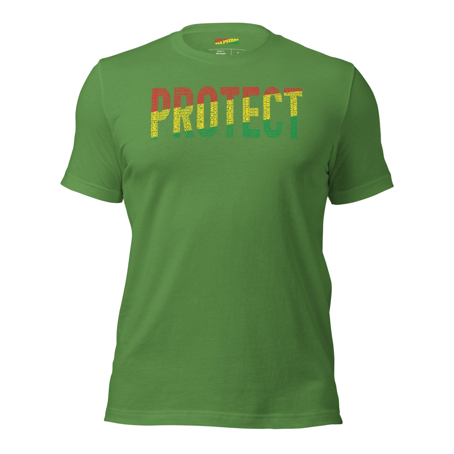 "PROTECT" Black Men, Black Women, Black Girls, and Black Boys  Pan-African Colored Word Cluster Short-Sleeve Unisex T-Shirt