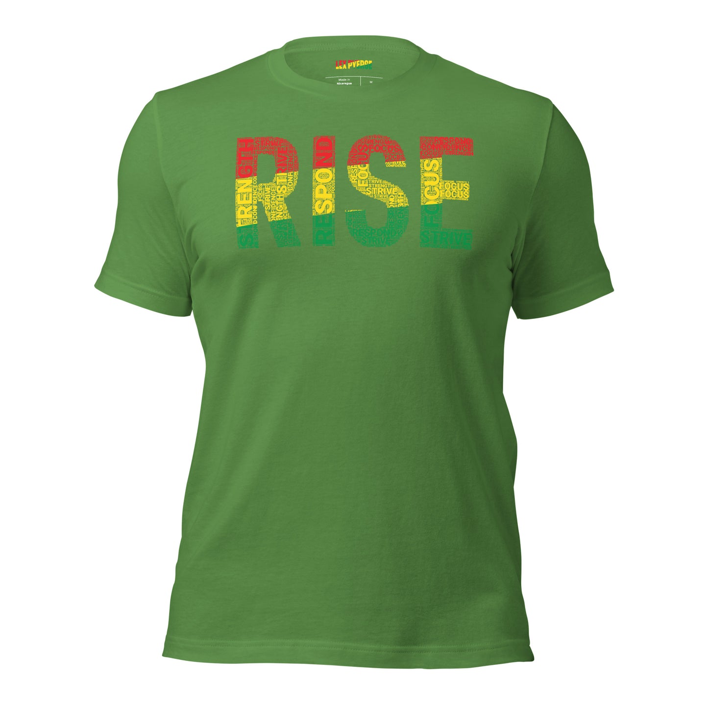 RISE Pan-African Colored Word Cluster Short-Sleeve Unisex T-Shirt