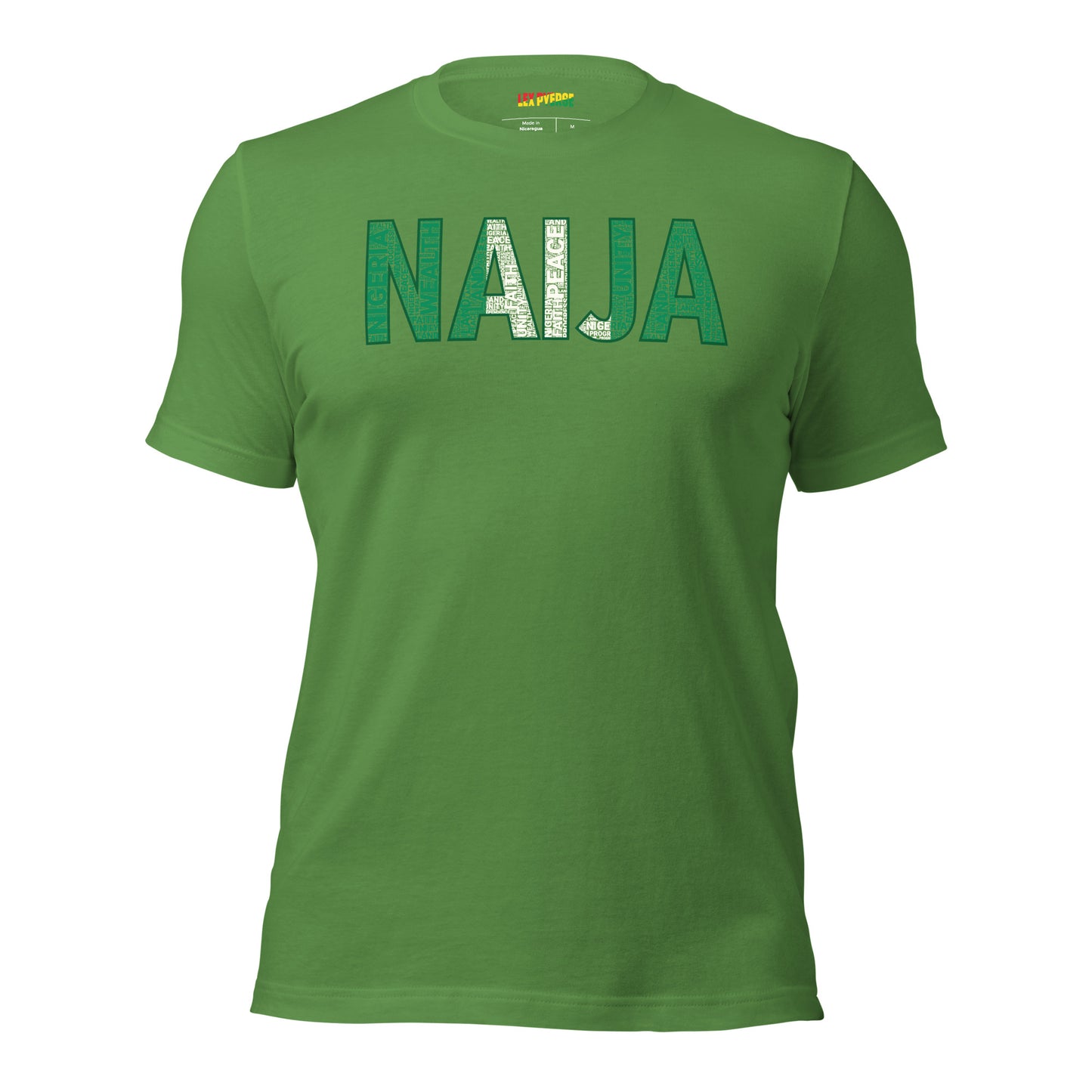 NIGERIA  National Flag Inspired NAIJA Word Cluster Short-Sleeve Unisex T-Shirt