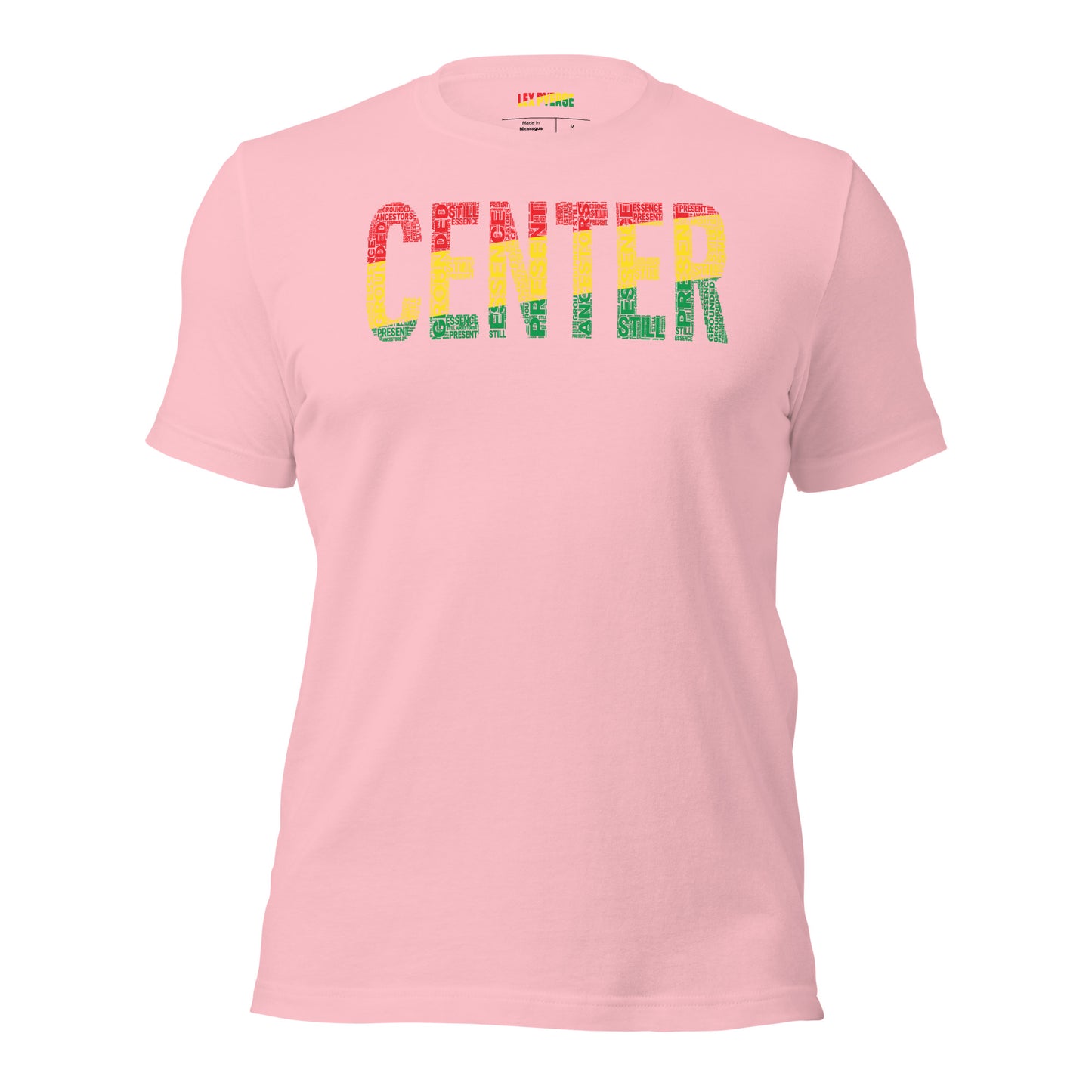 "CENTER" Pan-African Colored Word Cluster Short-Sleeve Unisex T-Shirt