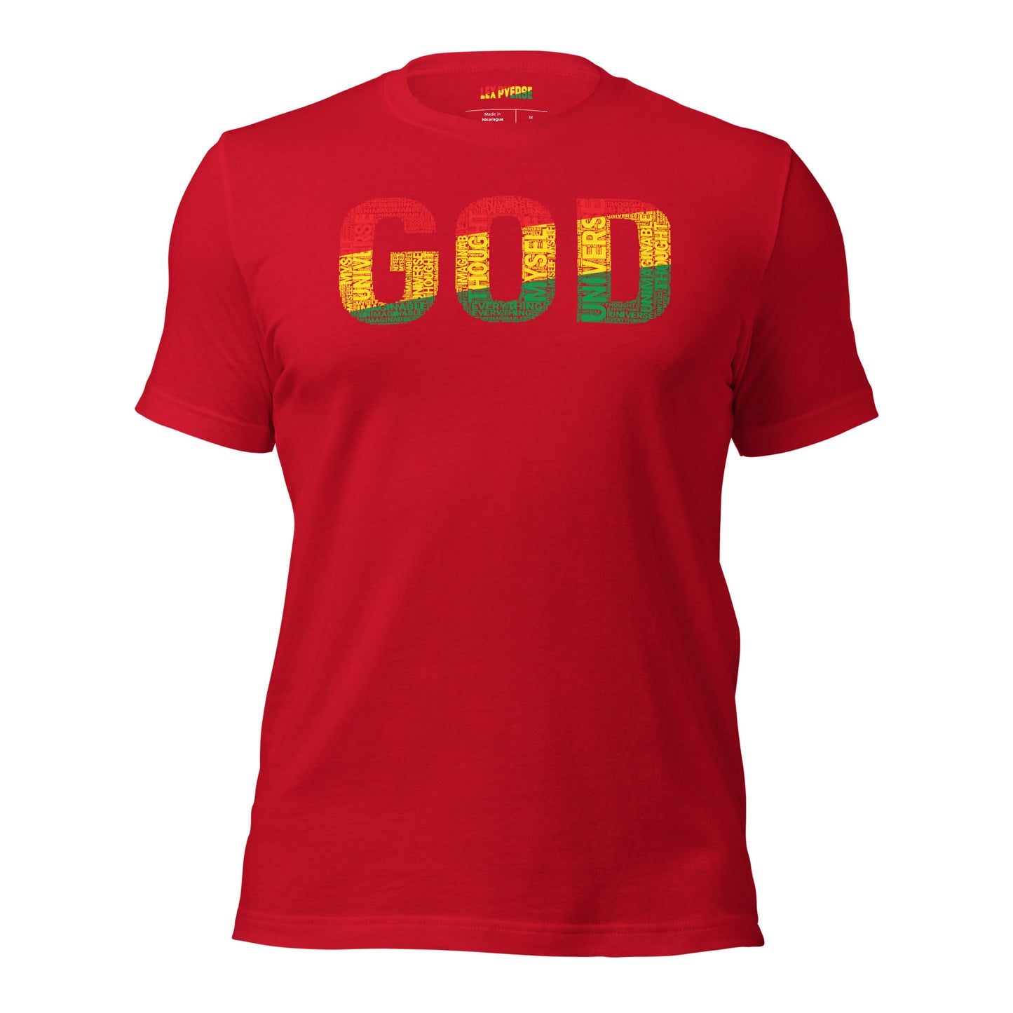 "GOD" Pan-African Colored Word Cluster Short-Sleeve Unisex T-Shirt
