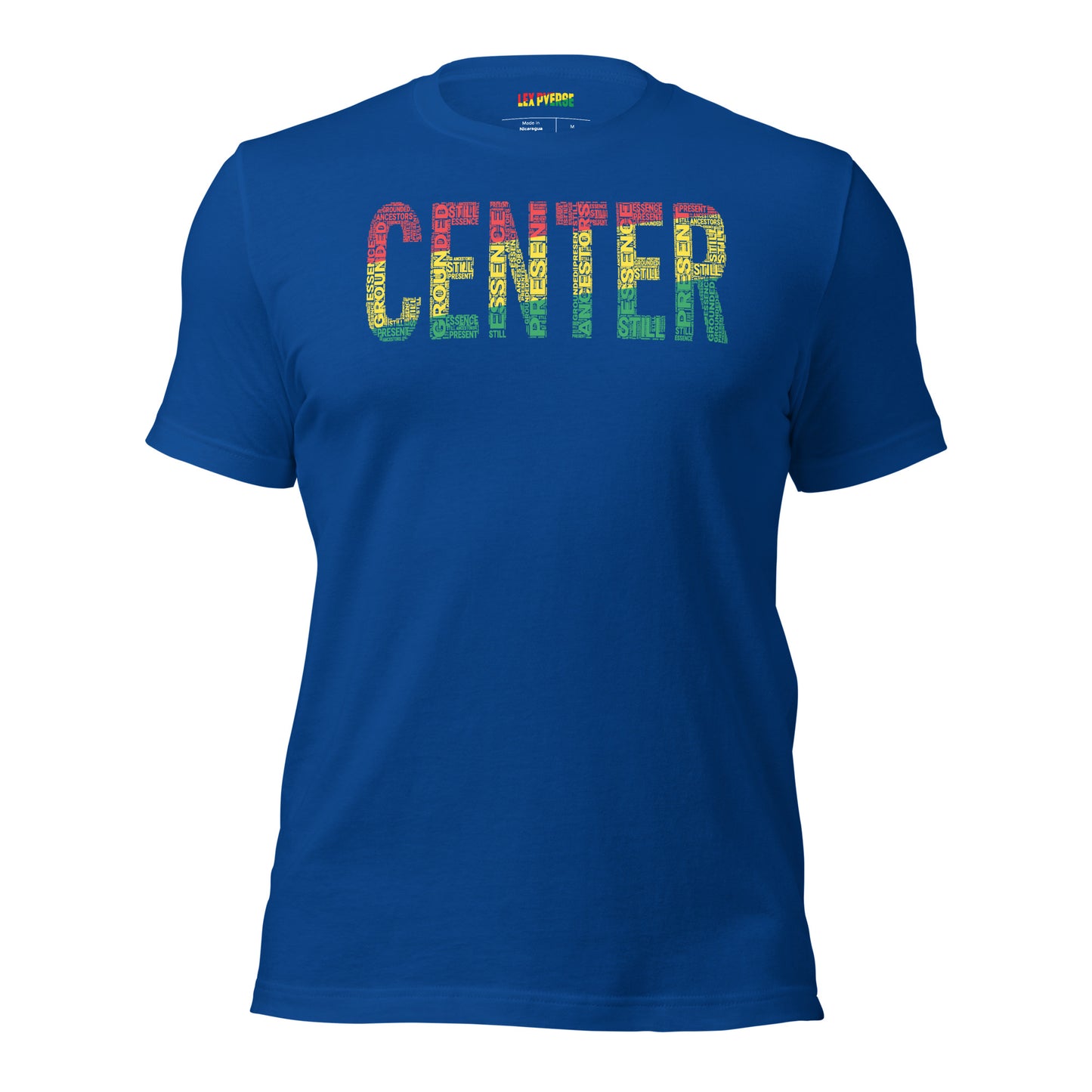 "CENTER" Pan-African Colored Word Cluster Short-Sleeve Unisex T-Shirt