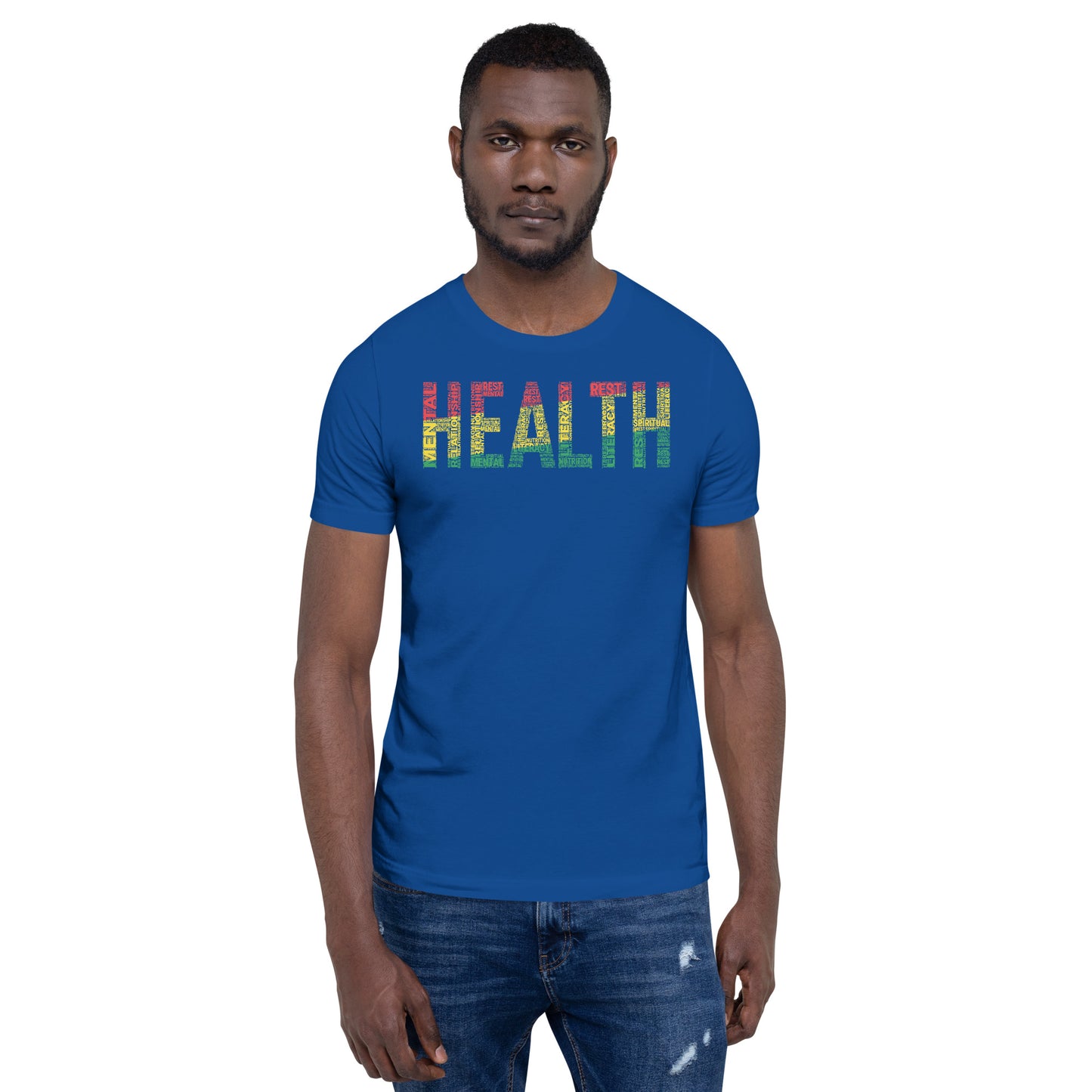 "HEALTH" Pan-African Colored Word Cluster Short-Sleeve Unisex T-Shirt