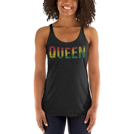 QUEEN Word Cluster Women's Racerback Tank