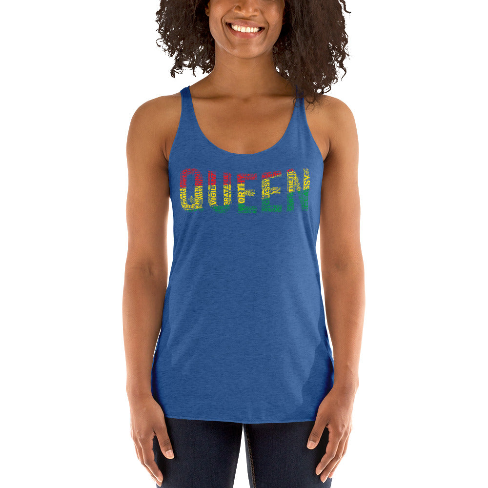 QUEEN Word Cluster Women's Racerback Tank
