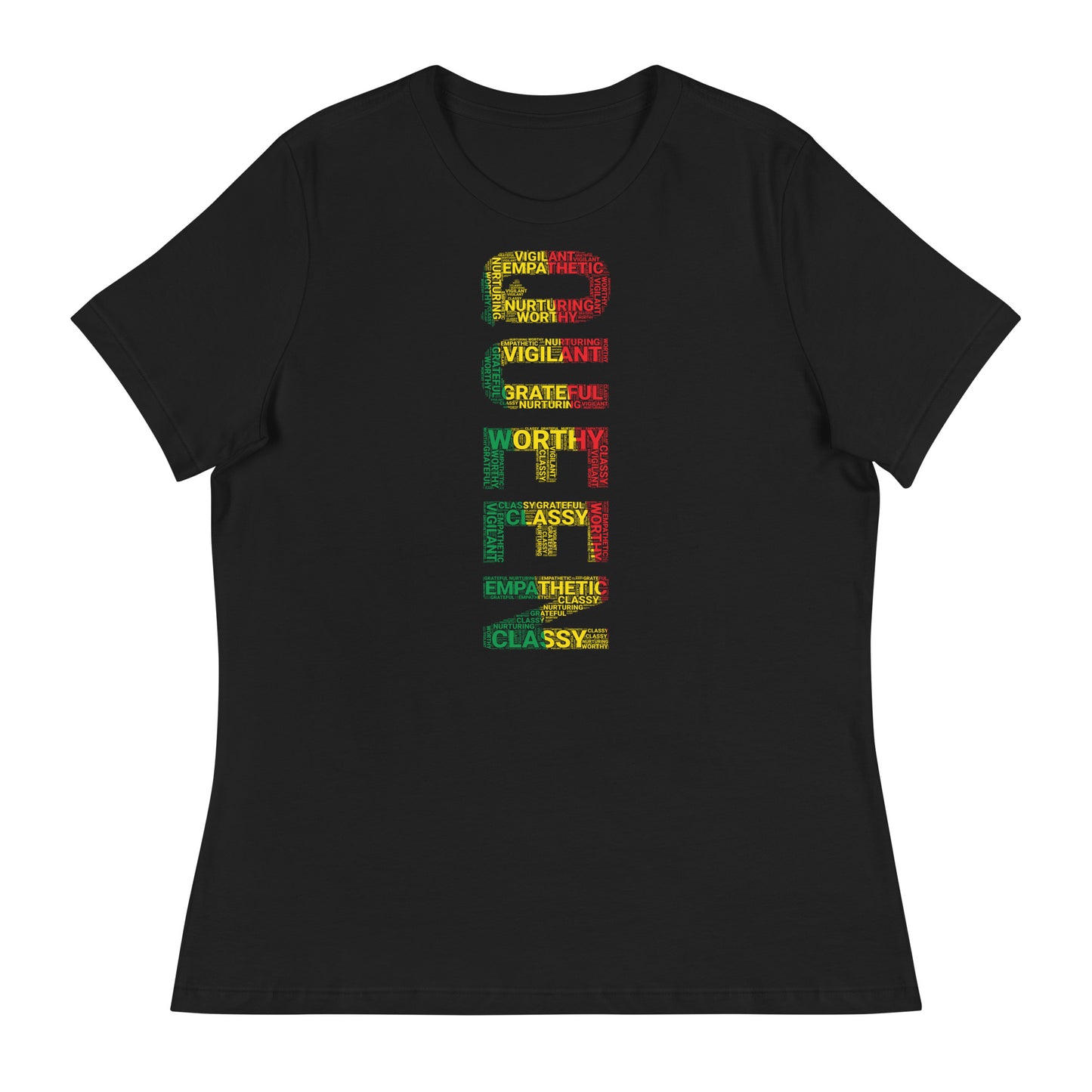 QUEEN Pan African Inspired (Vertical) Women's short sleeve t-shirt