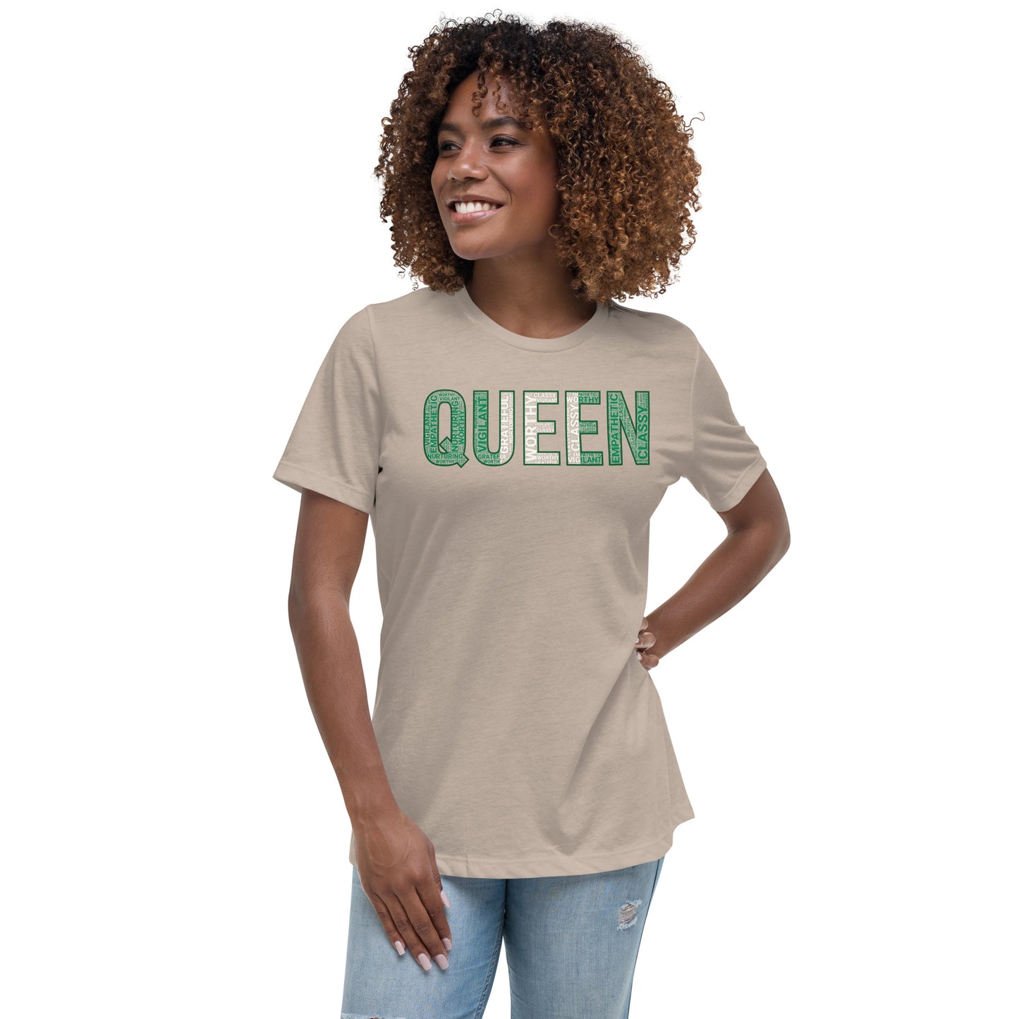 QUEEN Nigerian Inspired Word Cluster Women's Relaxed T-Shirt