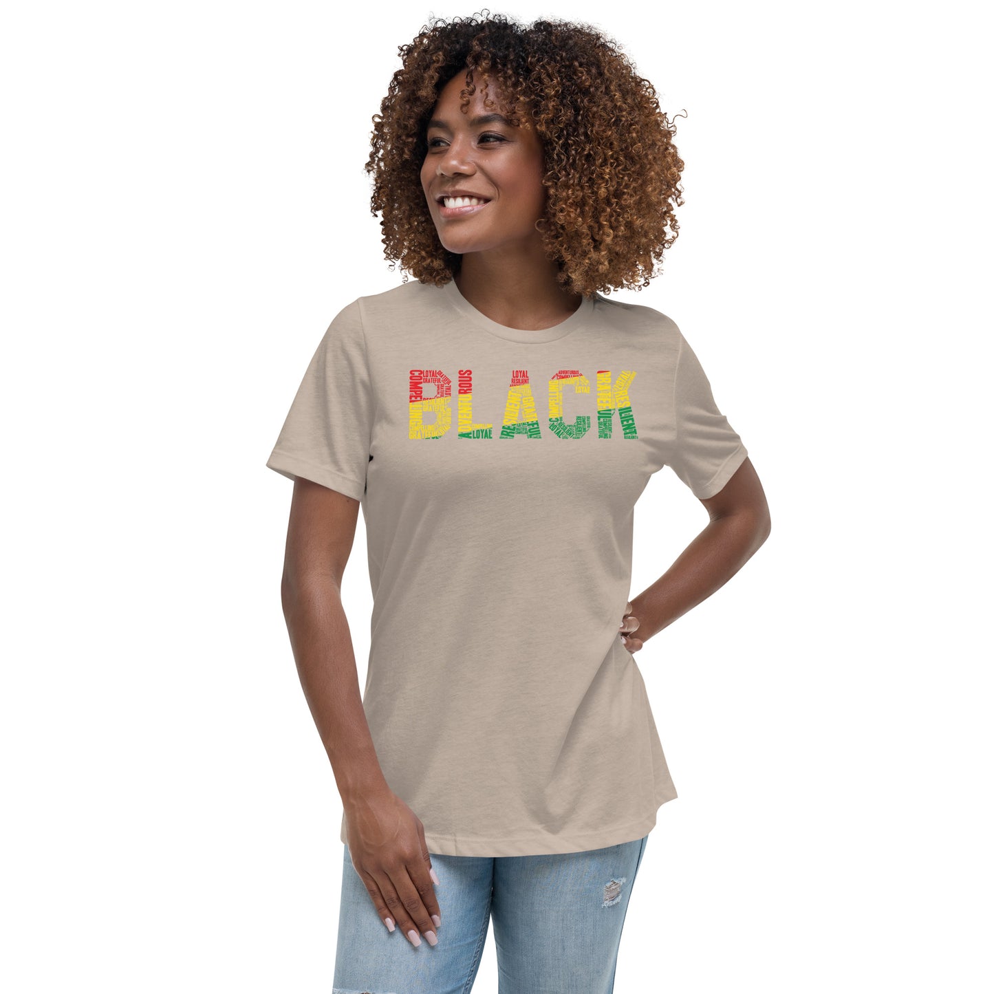 BLACK Pan African Word Cluster Women's Short Sleeve T-Shirt