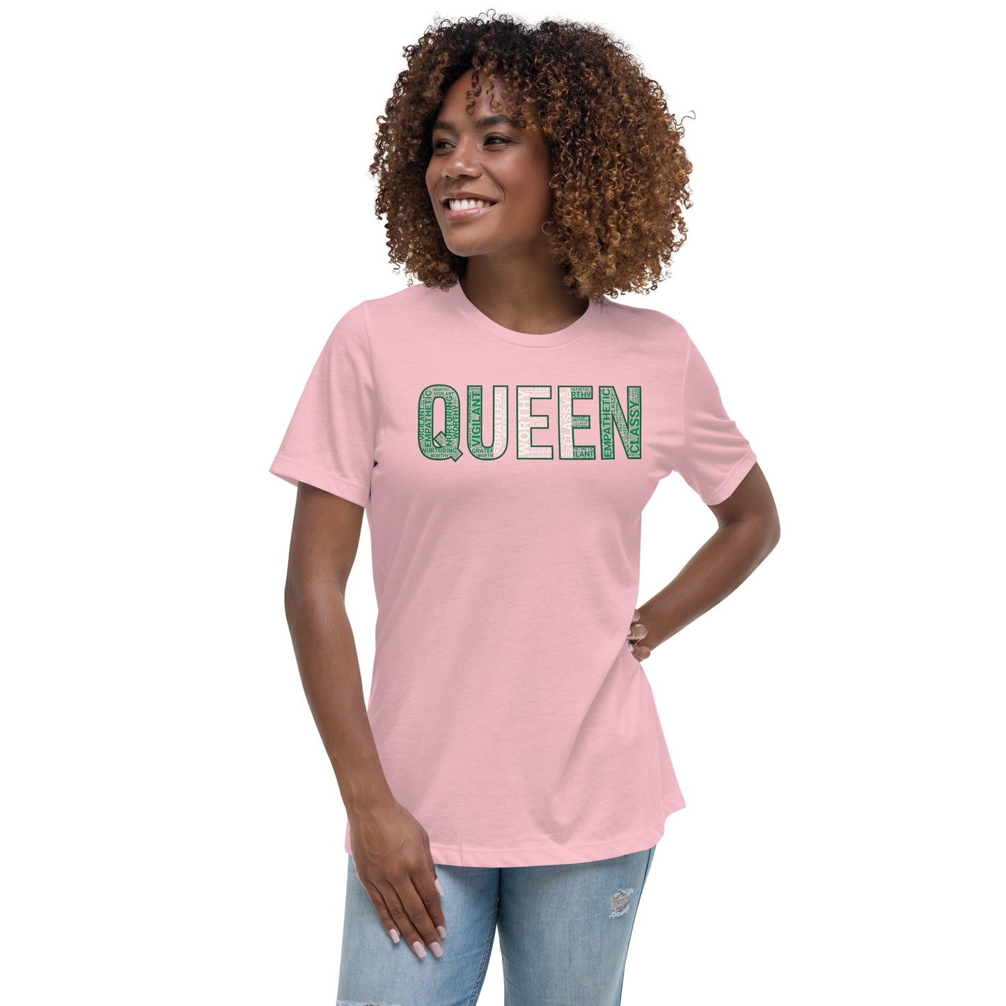 QUEEN Nigerian Inspired Word Cluster Women's Relaxed T-Shirt