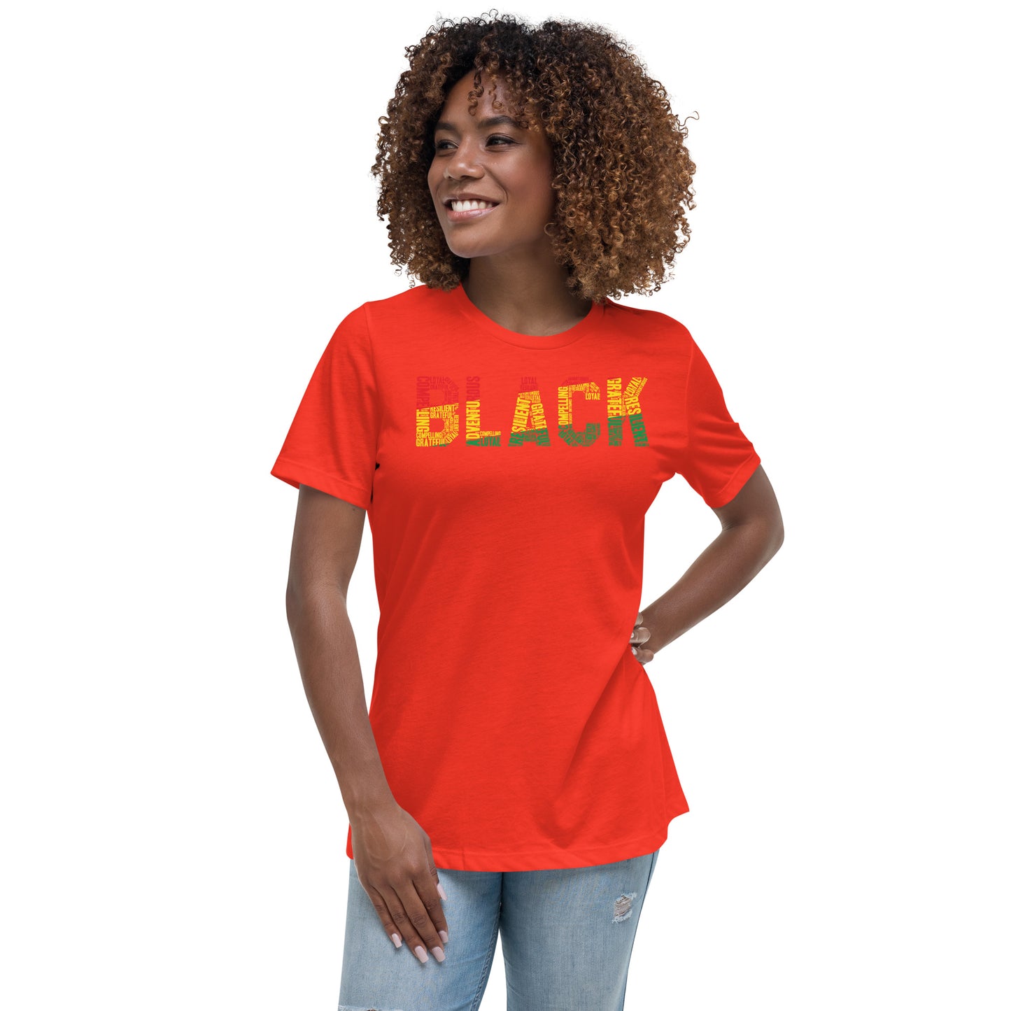 BLACK Pan African Word Cluster Women's short sleeve t-shirt