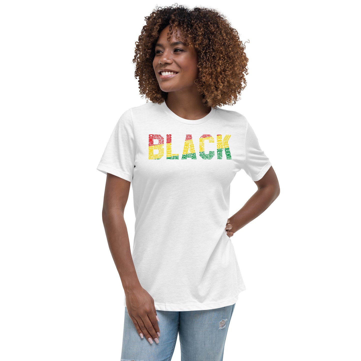 BLACK Pan African Word Cluster Women's short sleeve t-shirt