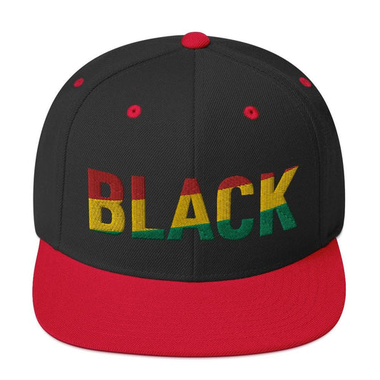 BLACK Snapback Hat with Pan-African Colors - pyerses-bookstore-and-clothing.myshopify.com