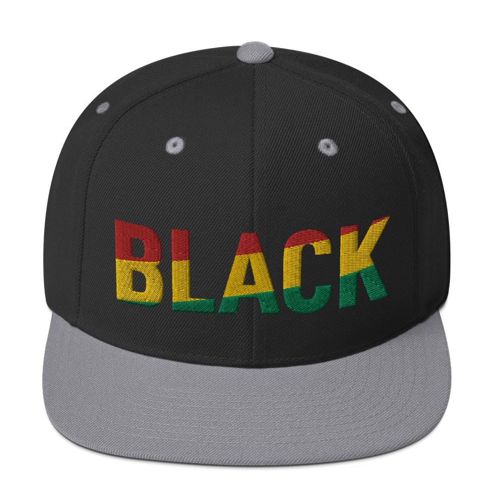 BLACK Snapback Hat with Pan-African Colors - pyerses-bookstore-and-clothing.myshopify.com