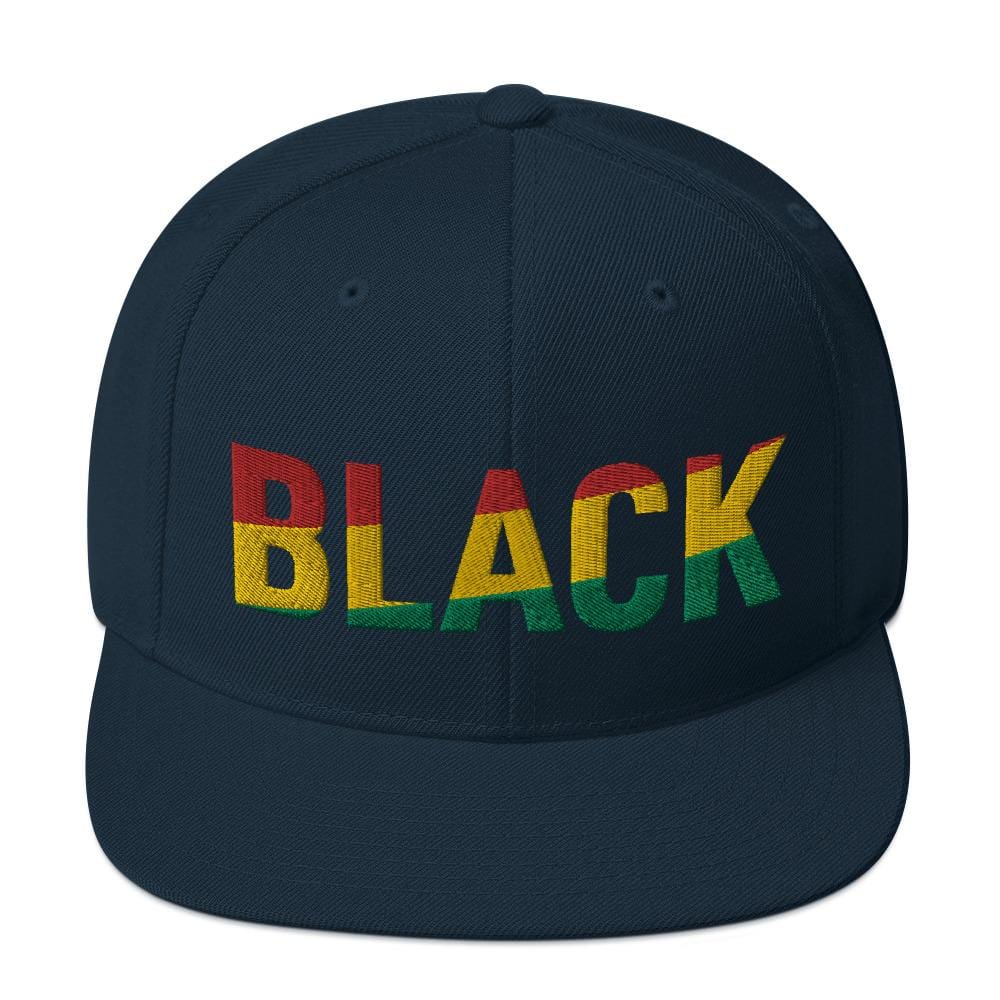 BLACK Snapback Hat with Pan-African Colors - pyerses-bookstore-and-clothing.myshopify.com