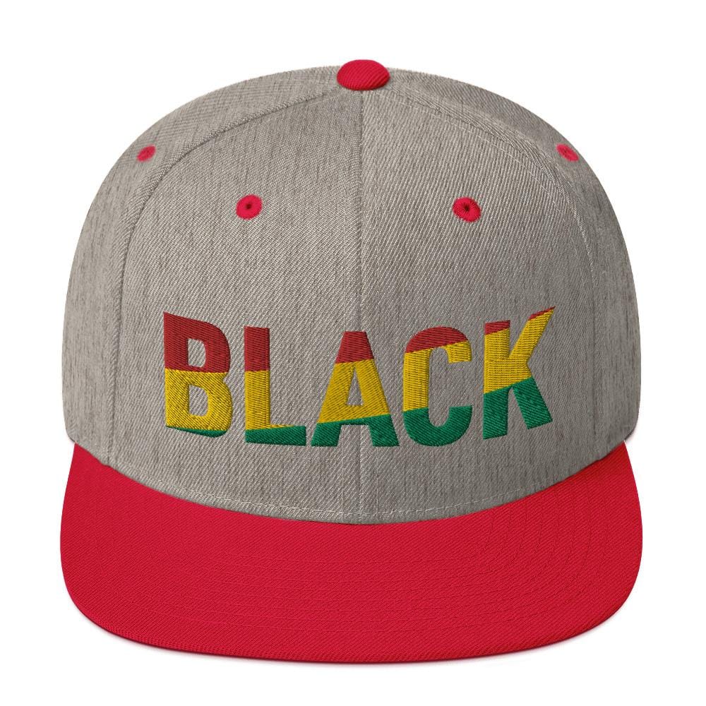 BLACK Snapback Hat with Pan-African Colors - pyerses-bookstore-and-clothing.myshopify.com