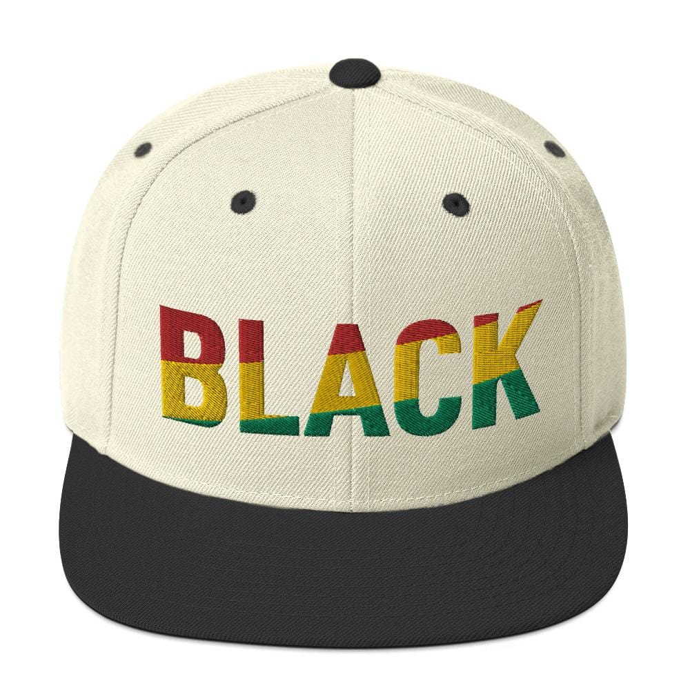 BLACK Snapback Hat with Pan-African Colors - pyerses-bookstore-and-clothing.myshopify.com