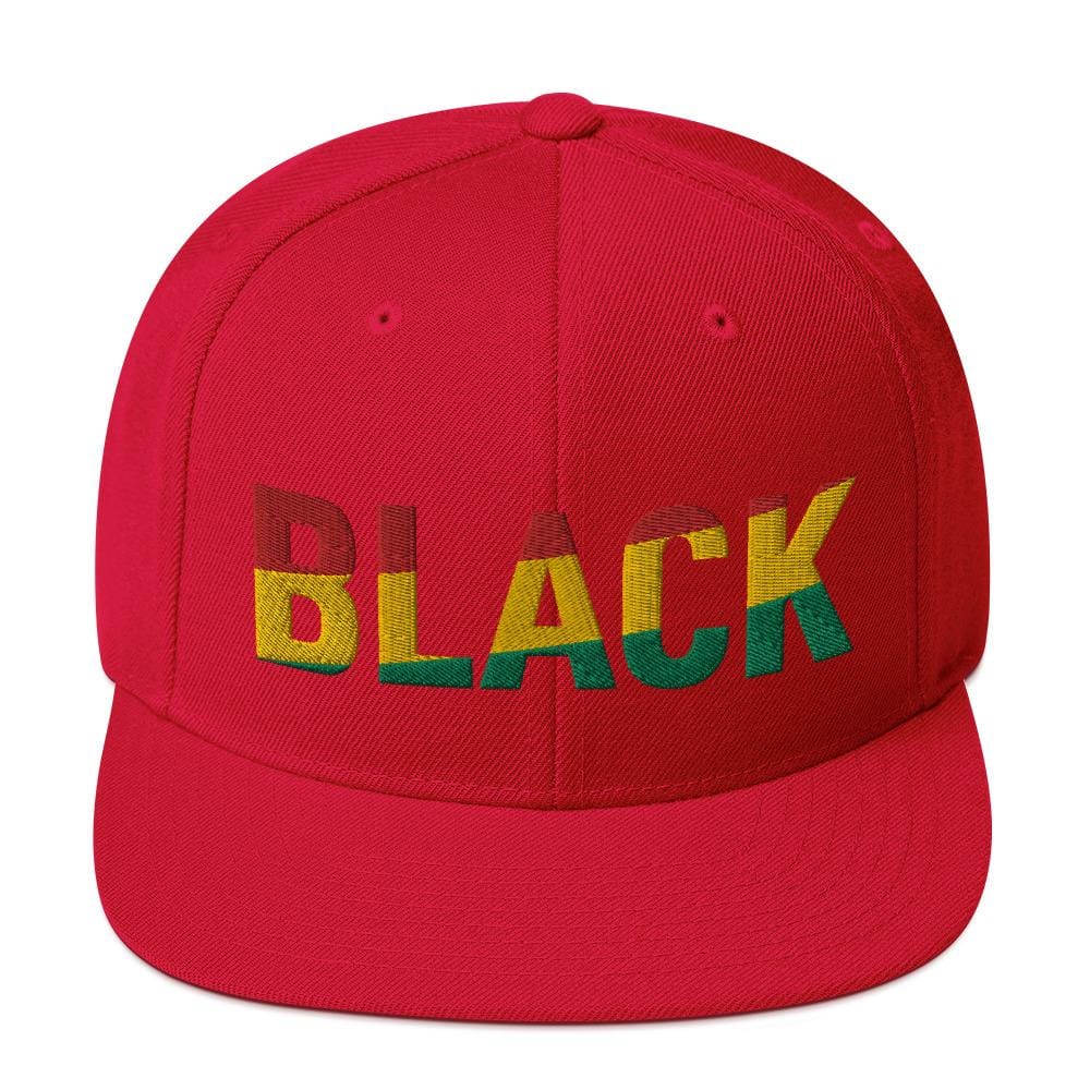 BLACK Snapback Hat with Pan-African Colors - pyerses-bookstore-and-clothing.myshopify.com