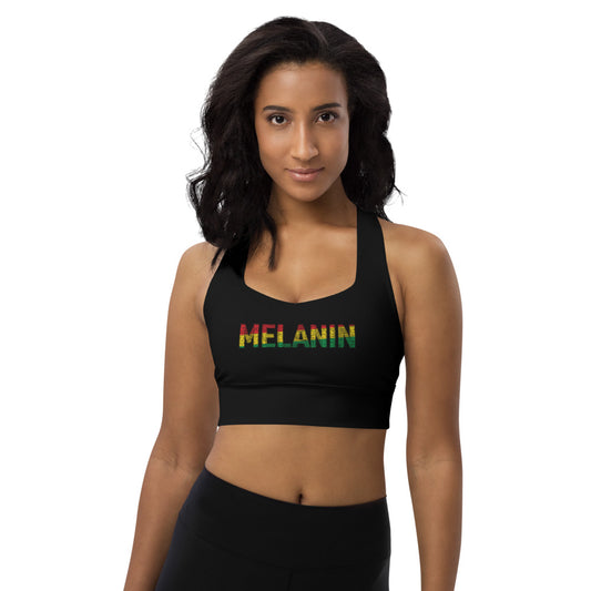 MELAININ WORD CLUSTER (BLACK) Longline sports bra