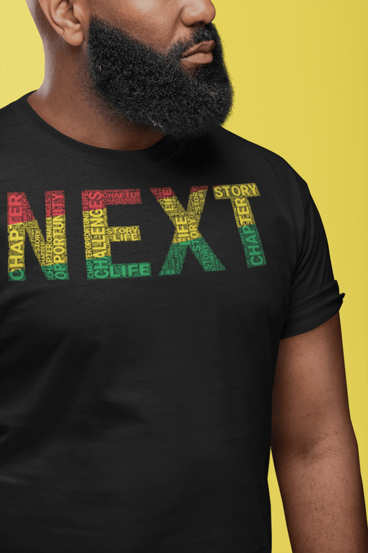 "NEXT"  Pan-African Colored Word Cluster Short-Sleeve Unisex T-Shirt