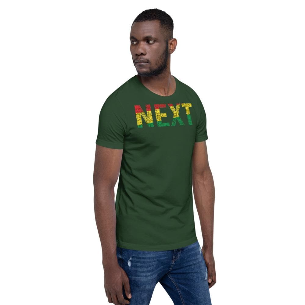 "NEXT" Pan-African Colored Word Cluster Short-Sleeve Unisex T-Shirt