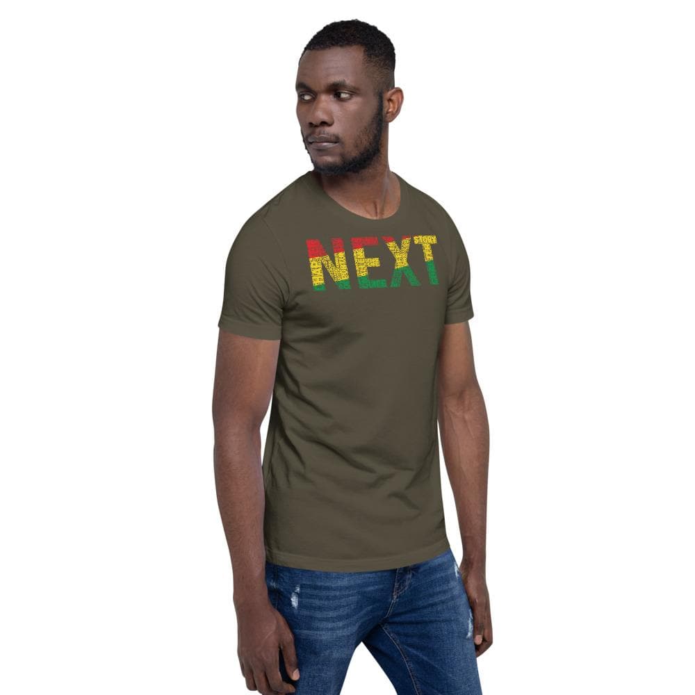 "NEXT" Pan-African Colored Word Cluster Short-Sleeve Unisex T-Shirt