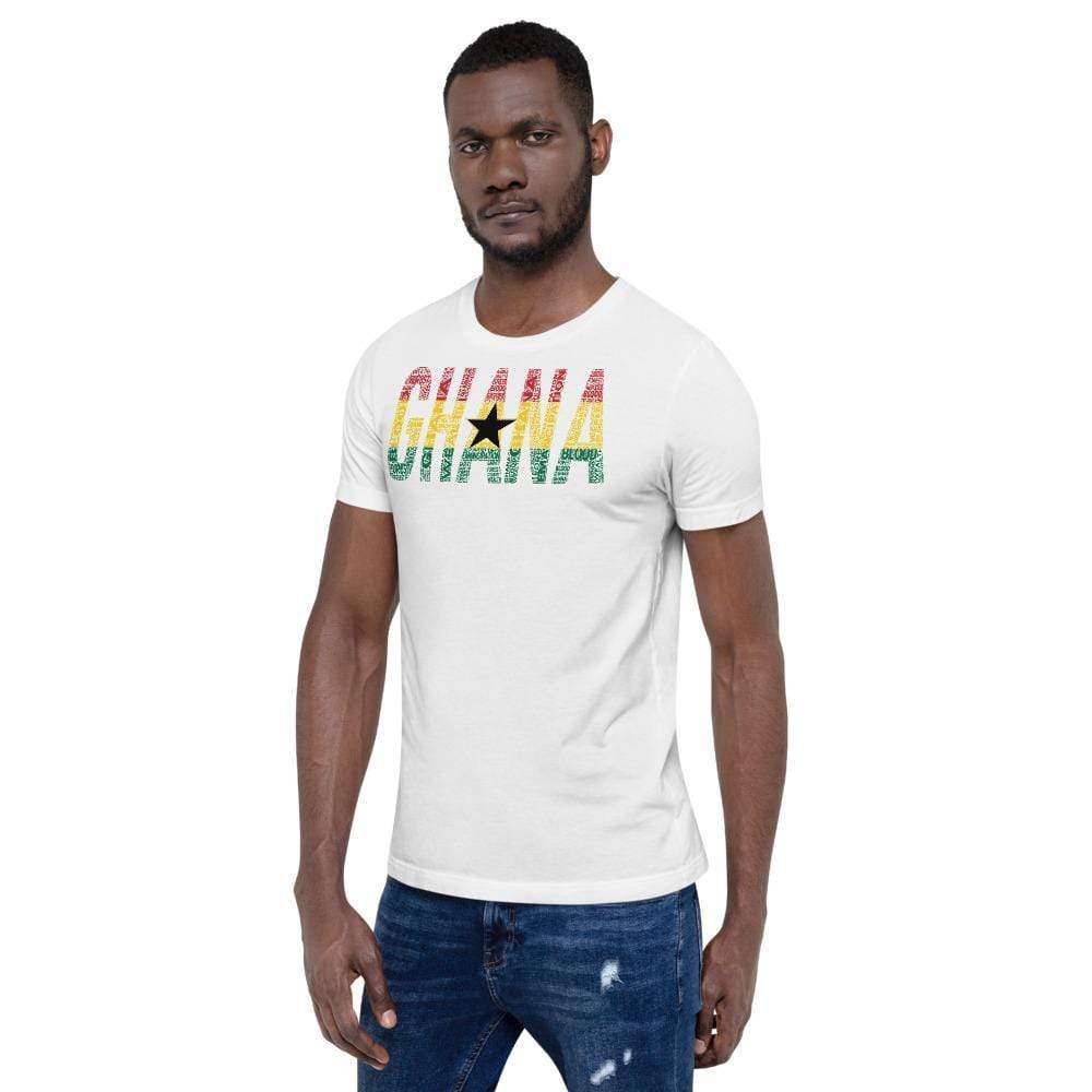 GHANA National Flag Inspired Short-Sleeve Unisex T-Shirt - pyerses-bookstore-and-clothing.myshopify.com