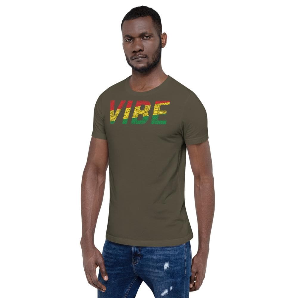 "VIBE" Pan-African Colored Word Cluster Short-Sleeve Unisex T-Shirt