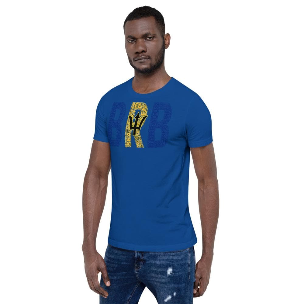BARBADOS National Flag Inspired Short-Sleeve Unisex T-Shirt - pyerses-bookstore-and-clothing.myshopify.com