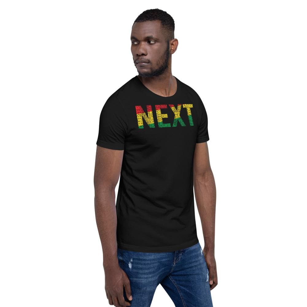 "NEXT" Pan-African Colored Word Cluster Short-Sleeve Unisex T-Shirt