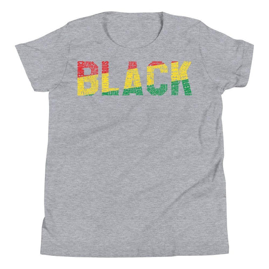 "BLACK" Word Cluster Youth Short Sleeve T-Shirt