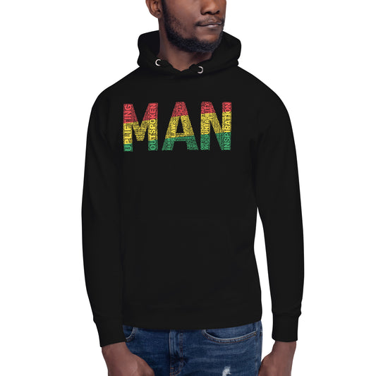 MAN Pan-African Word Cluster Unisex Hoodie