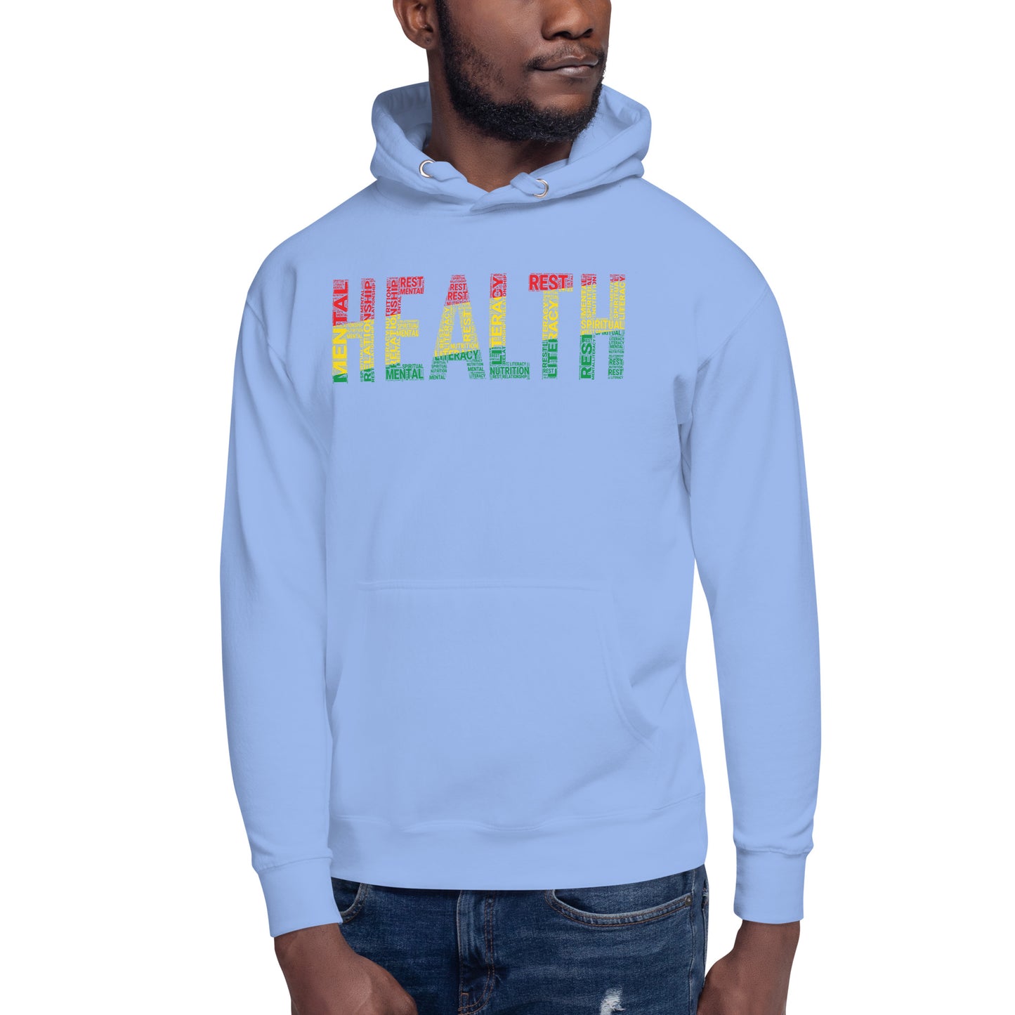 "HEALTH" Pan-African Colored Word Cluster Unisex Hoodie