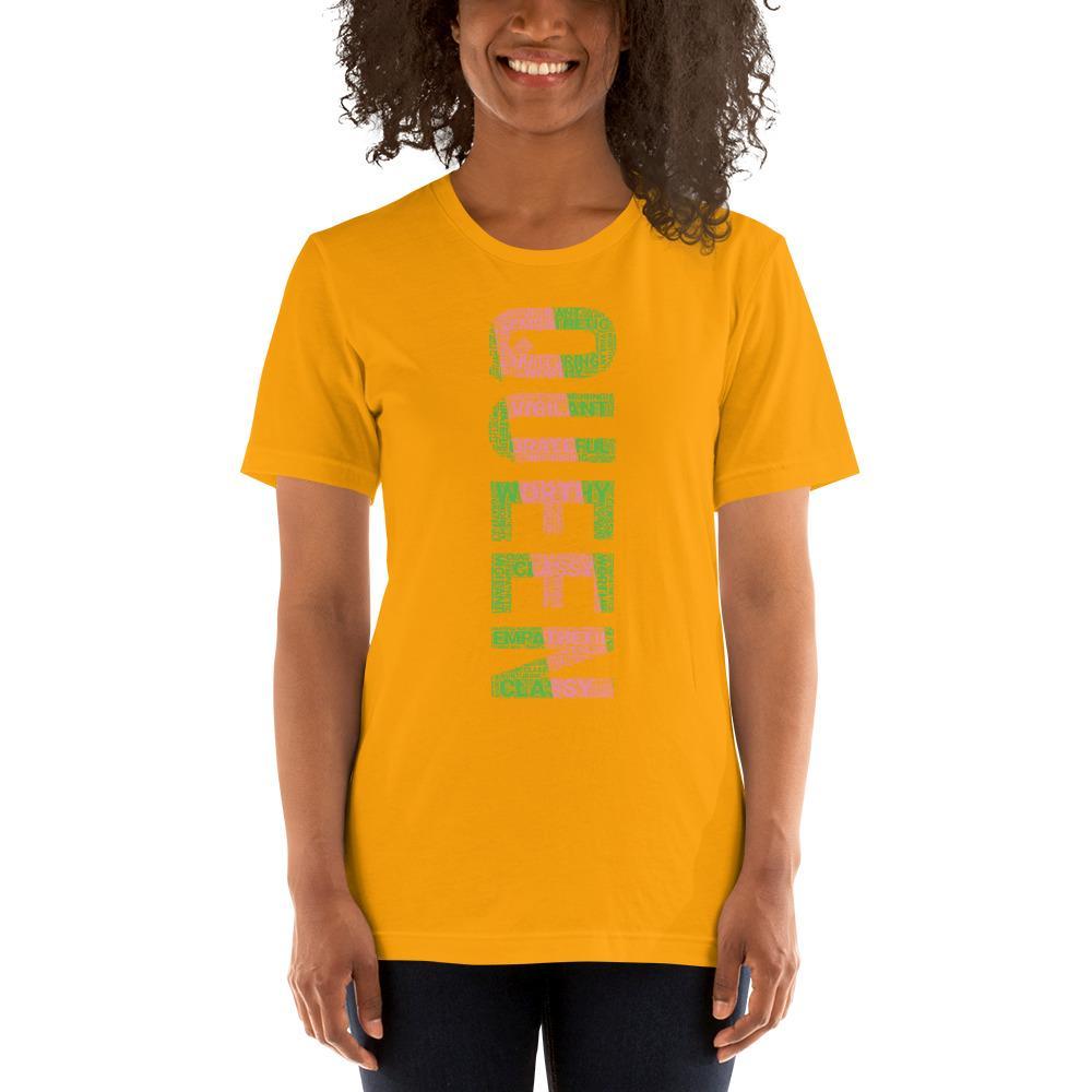 QUEEN (VERTICAL) AKA INSPIRED WORD CLUSTER Short-Sleeve Unisex T-Shirt