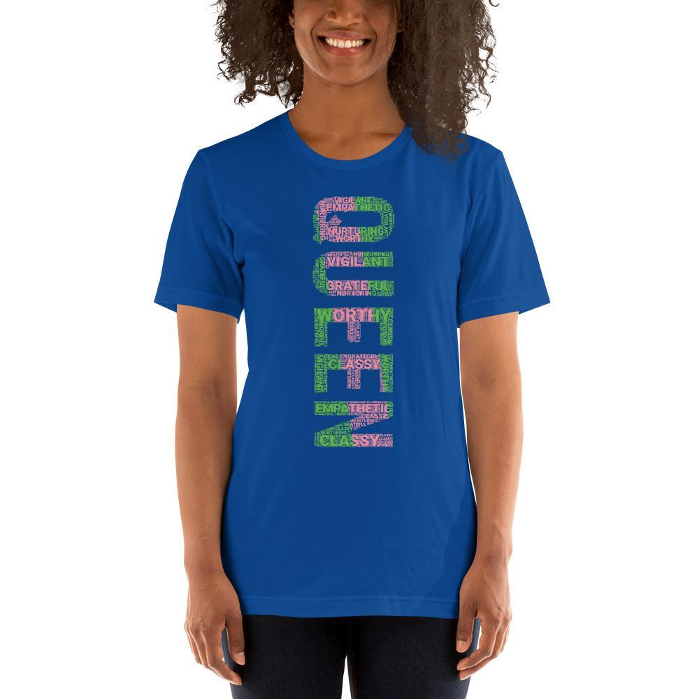 QUEEN (VERTICAL) AKA INSPIRED WORD CLUSTER Short-Sleeve Unisex T-Shirt