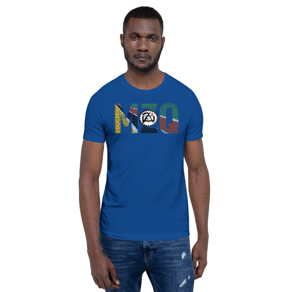 Mozambique 1975 Flag Inspired Word Cluster Unisex T-Shirt (Cogwheel)