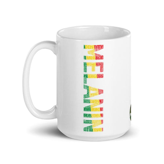 MELANIN  Pan African Inspired White glossy mug