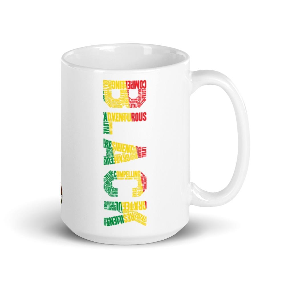 BLACK Pan African Inspired White glossy mug