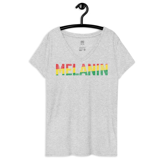 MELANIN WORD CLUSTER Women’s recycled v-neck t-shirt