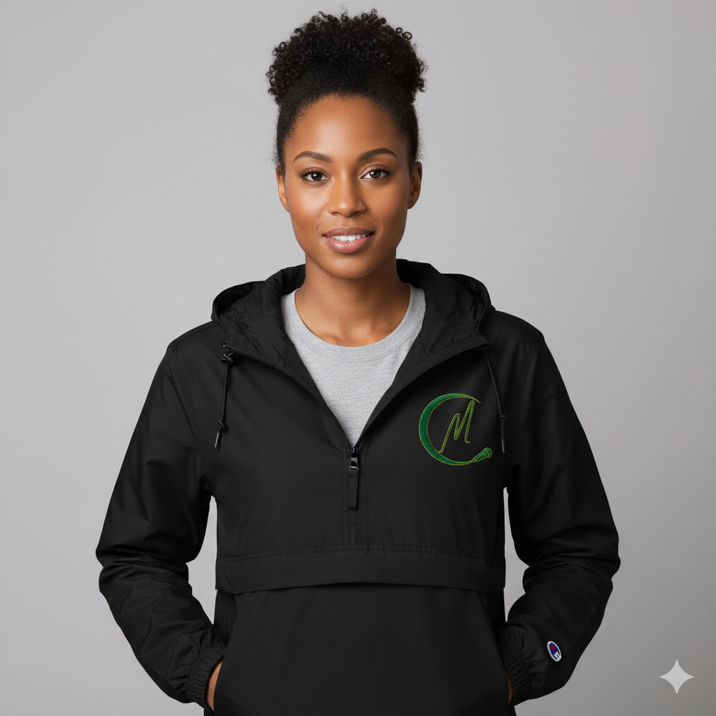 MASTERPIECE GREEN LOGO Embroidered Wind and Rain Packable Jacket