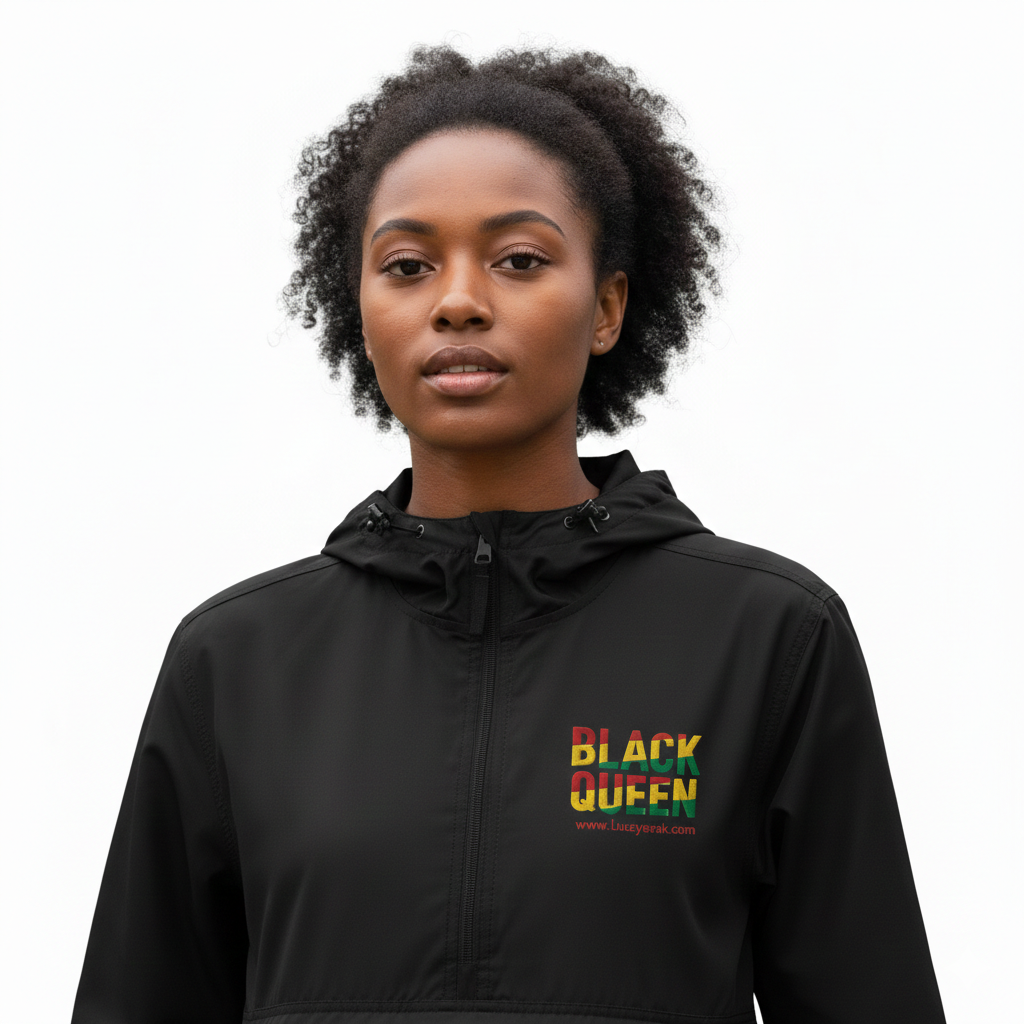 BLACK QUEEN Embroidered Wind and Rain Packable Jacket