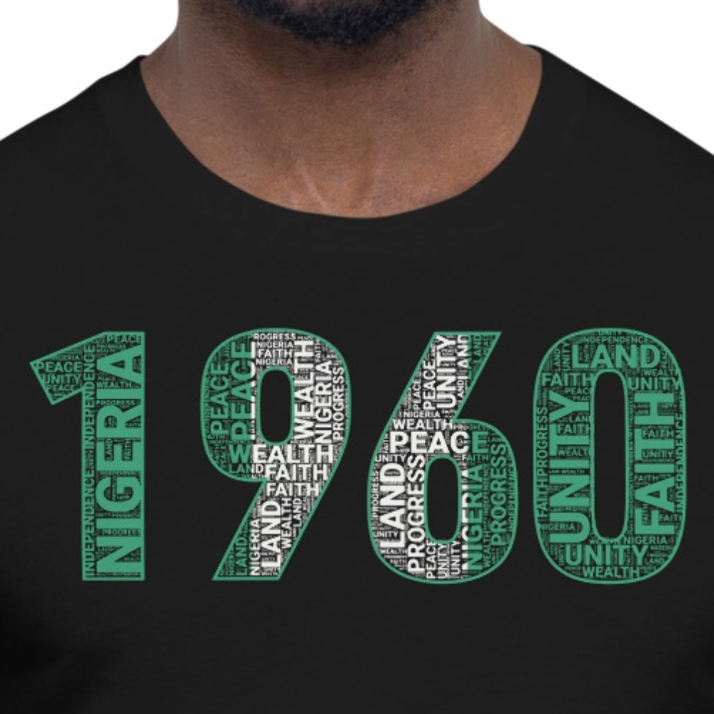 1960 Nigeria Independence Year Word Cluster Short-Sleeve Unisex T-Shirt