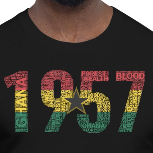 Ghana 1957 Independence National Flag Inspired Word Cluster Short-Sleeve Unisex T-Shirt