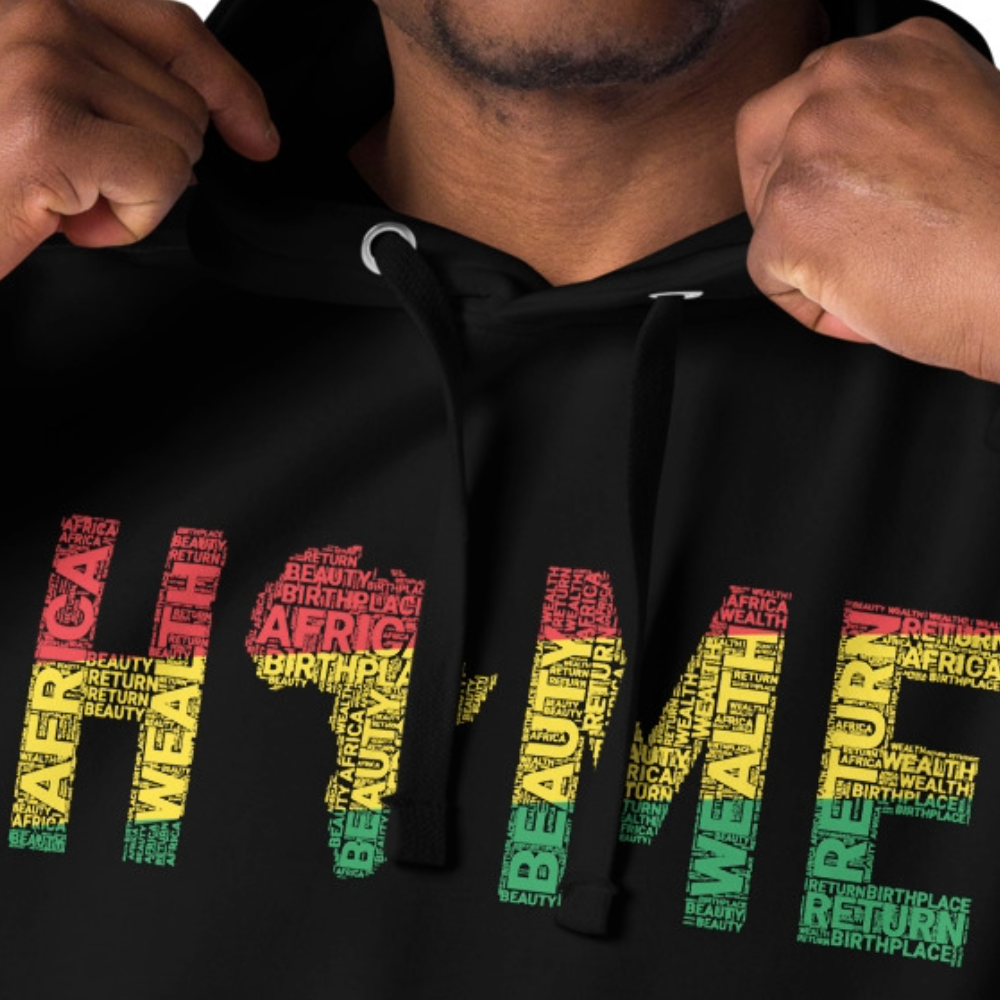 HOME Africa Silhouette Word Cluster Unisex Hoodie